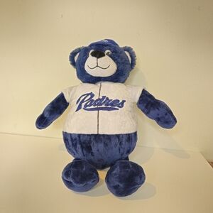 Padres Blue and White Plush Bear Toy Turns In To A Baseball
